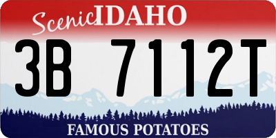ID license plate 3B7112T