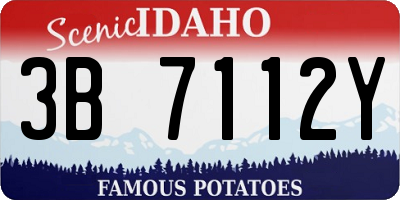 ID license plate 3B7112Y