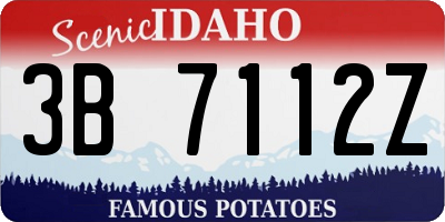 ID license plate 3B7112Z