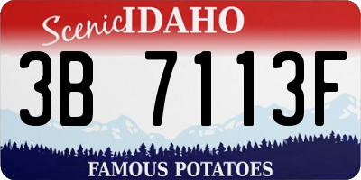 ID license plate 3B7113F