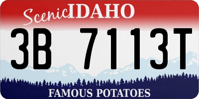 ID license plate 3B7113T