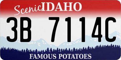 ID license plate 3B7114C