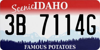 ID license plate 3B7114G