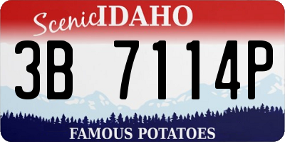 ID license plate 3B7114P