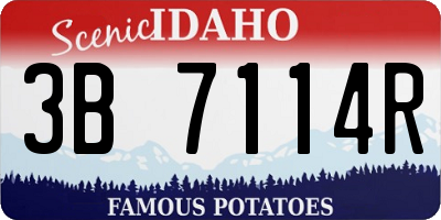 ID license plate 3B7114R