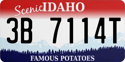 ID license plate 3B7114T