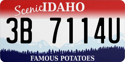 ID license plate 3B7114U