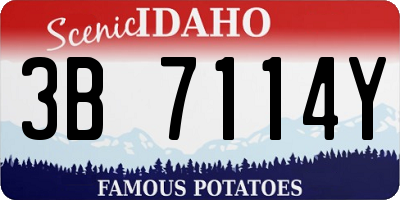ID license plate 3B7114Y