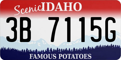 ID license plate 3B7115G
