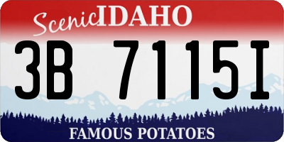 ID license plate 3B7115I