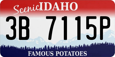 ID license plate 3B7115P