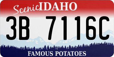 ID license plate 3B7116C