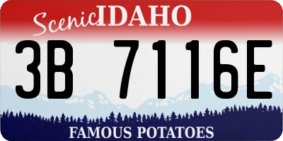 ID license plate 3B7116E