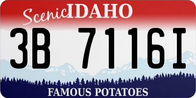 ID license plate 3B7116I