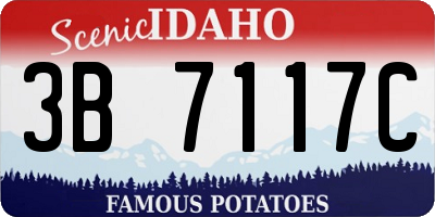 ID license plate 3B7117C