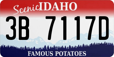 ID license plate 3B7117D