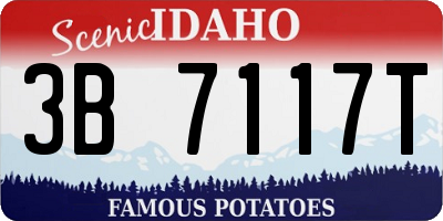 ID license plate 3B7117T