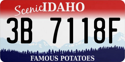 ID license plate 3B7118F