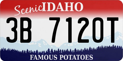 ID license plate 3B7120T
