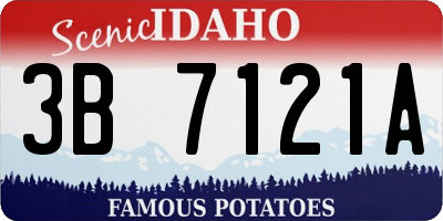 ID license plate 3B7121A