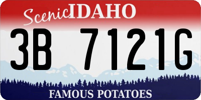 ID license plate 3B7121G