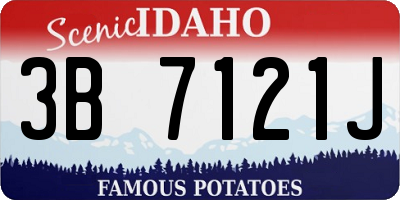 ID license plate 3B7121J