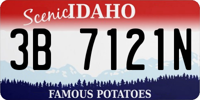 ID license plate 3B7121N