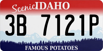 ID license plate 3B7121P