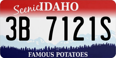 ID license plate 3B7121S