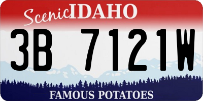 ID license plate 3B7121W