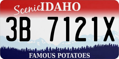 ID license plate 3B7121X