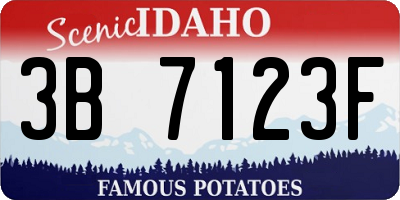 ID license plate 3B7123F