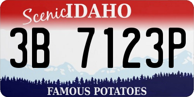 ID license plate 3B7123P