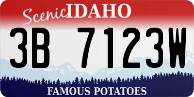 ID license plate 3B7123W