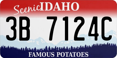 ID license plate 3B7124C