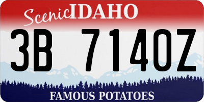 ID license plate 3B7140Z