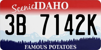 ID license plate 3B7142K