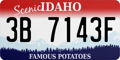 ID license plate 3B7143F
