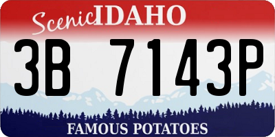ID license plate 3B7143P
