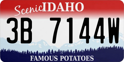 ID license plate 3B7144W