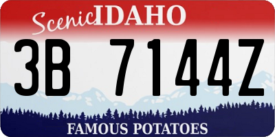 ID license plate 3B7144Z