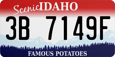 ID license plate 3B7149F