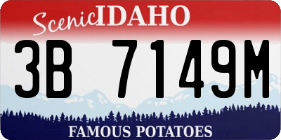 ID license plate 3B7149M