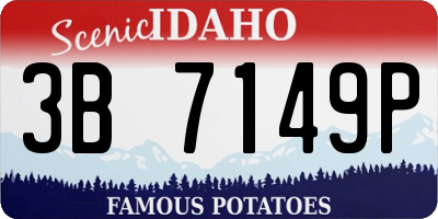 ID license plate 3B7149P