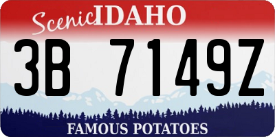 ID license plate 3B7149Z