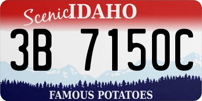 ID license plate 3B7150C
