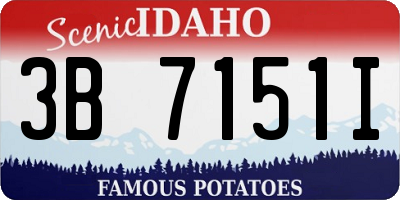 ID license plate 3B7151I