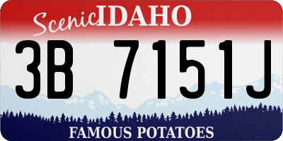 ID license plate 3B7151J