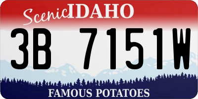 ID license plate 3B7151W