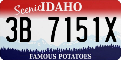 ID license plate 3B7151X